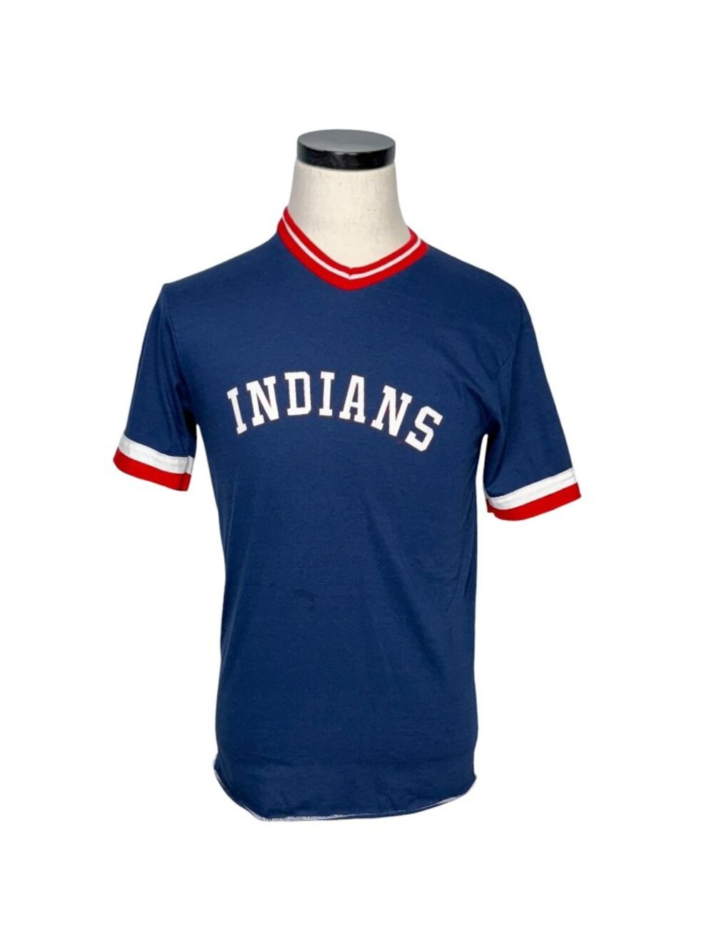 Vintage 80s Youth XL Cleveland Indians Blue Tee With Red/White Accents